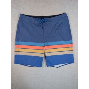 Patagonia‎ Hydro Series Boardshorts Mens 32 Blue Striped Swim Trunks 86697 SP22